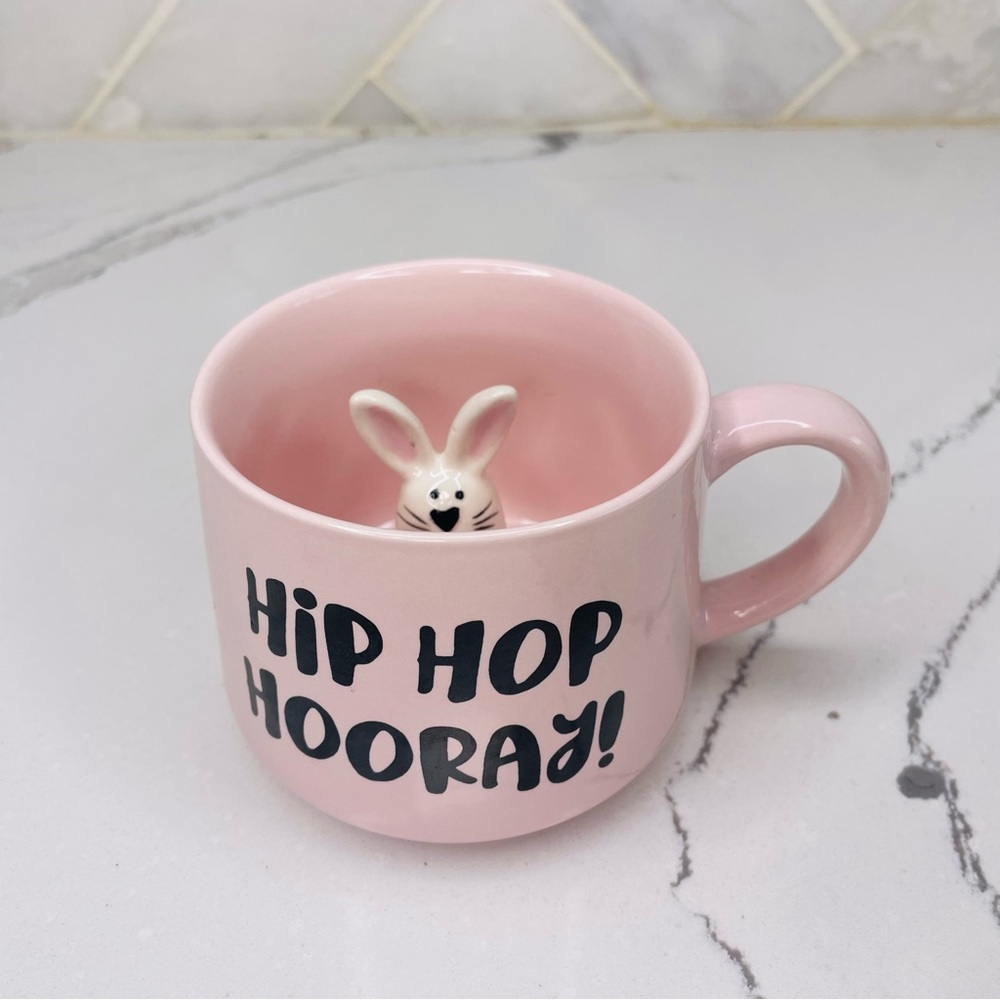 10 Strawberry Street whimsical  cuboard Bunny Inner Critt er Mug / coffee cup
